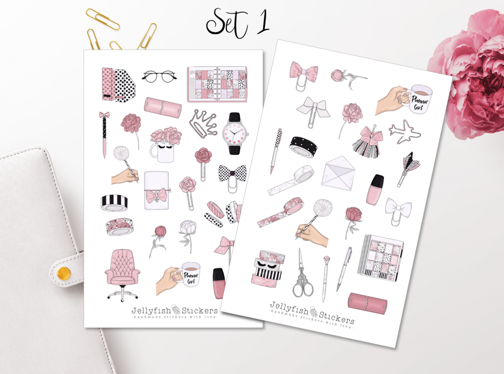 Planner Girl Pink Sticker Set